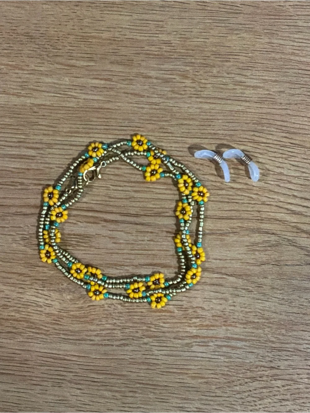 Handmade Yellow Beaded Sunglass Chain - Women's Eyewear Accessory